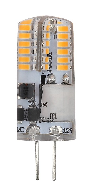 Лампочка светодиодная ЭРА STD LED-JC-2,5W-12V-SLC-827-G4 G4 2,5Вт силикон капсула теплый белый свет