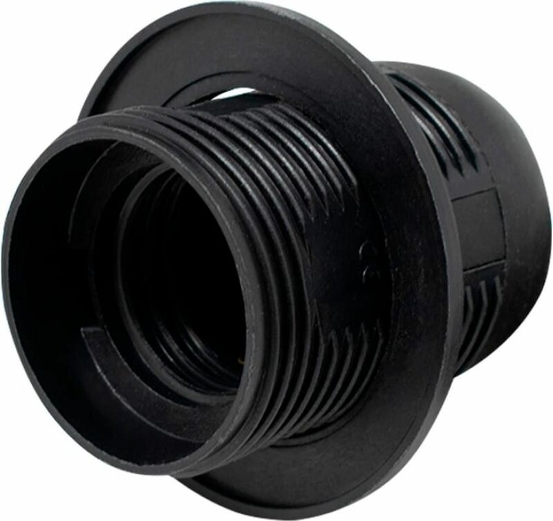 OXION Патрон Е27 полувинт чёрный