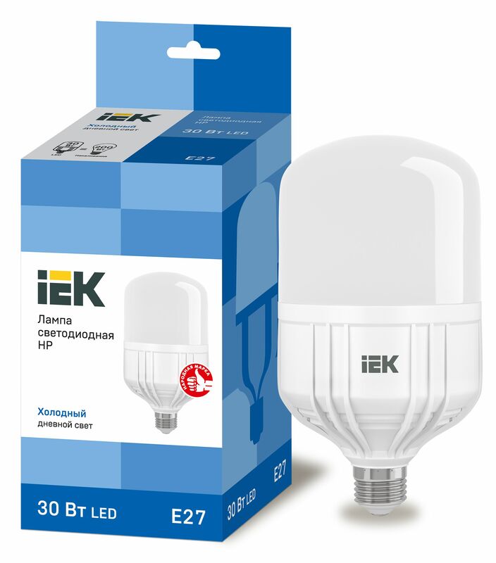 Лампа LED HP 30Вт 230В 6500К E27 IEK