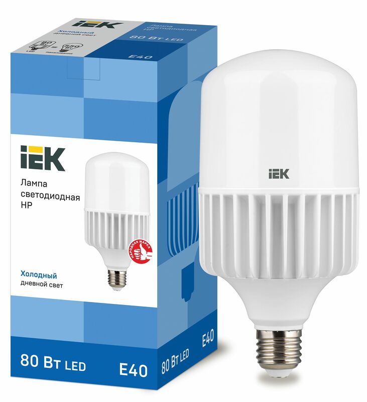 Лампа LED HP 80Вт 230В 6500К E40 IEK