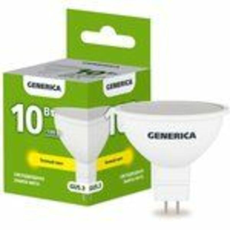 Лампа LED MR16 софит 10Вт 230В 3000К GU5.3 GENERICA