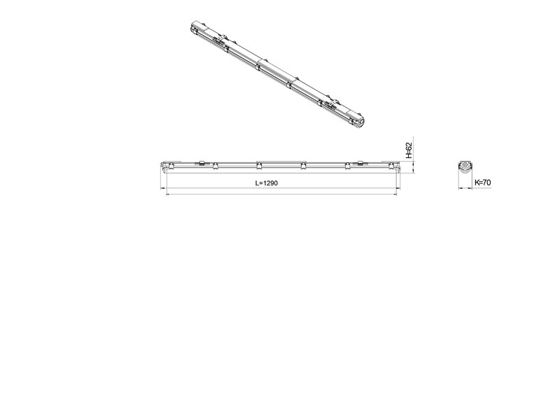 Светильник ЭРА SPP-101-0-001-120 IP65 под светодиодную лампу T8 G13 LED 1200