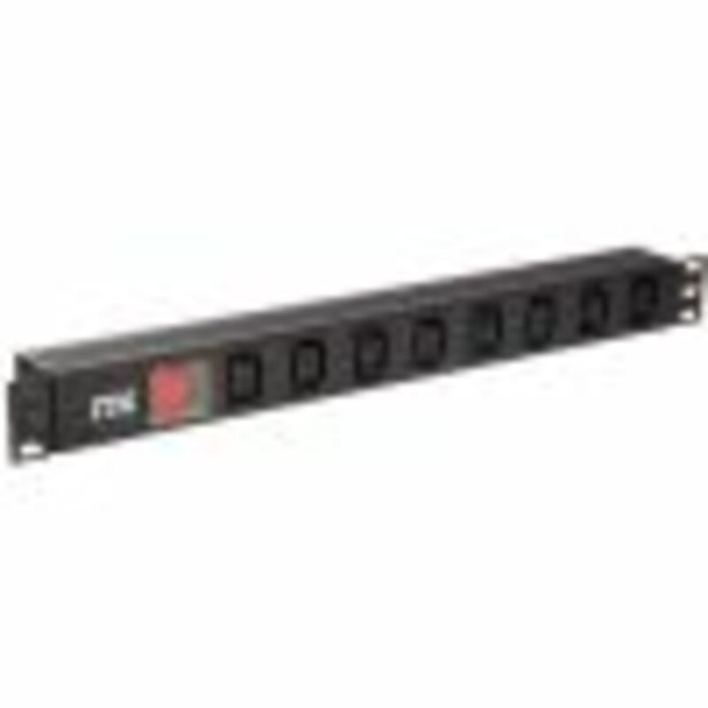 ITK PDU 8 розеток C13, с LED выкл, 1U, вх. C14, без шнура