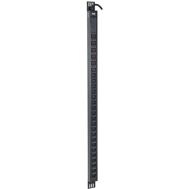 ITK PDU верт. 33U 1ф 32А 20 роз. C13 6 C19 каб. 3м IEC60309