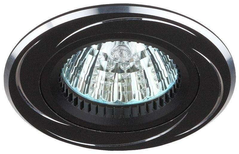 KL34 AL/BK Светильник ЭРА алюминиевый MR16,12V/220V, 50W черный/хром (50/2700)