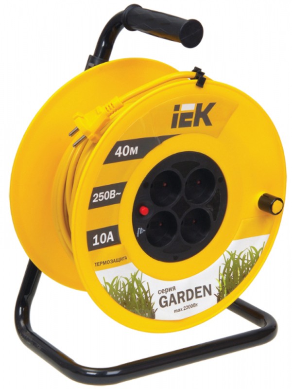 Катушка УК40 4 места 2P/40м 2х1,0мм2 "Garden" IEK