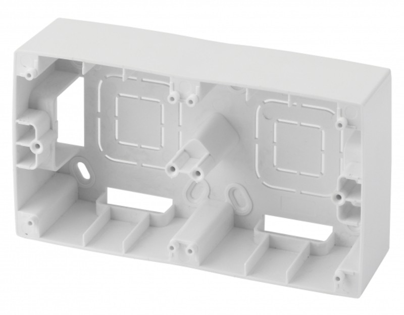 12-6102-01 ЭРА Коробка наклад. монтажа 2 поста, Эра12, белый (10/100/600)