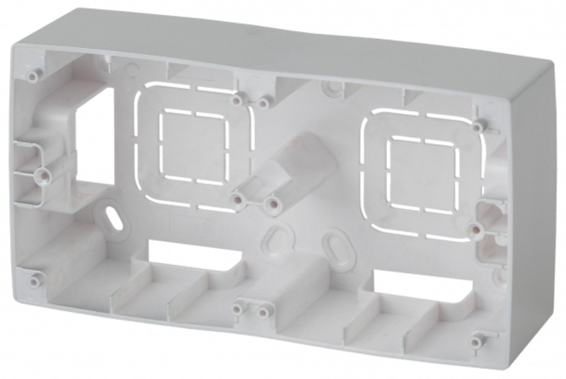 12-6102-03 ЭРА Коробка наклад. монтажа 2 поста, Эра12, алюминий (10/100/800)