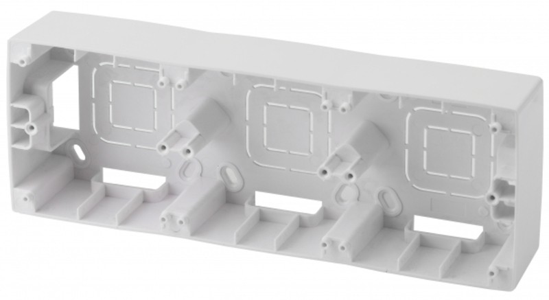 12-6103-01 ЭРА Коробка наклад. монтажа 3 поста, Эра12, белый (5/50/400)