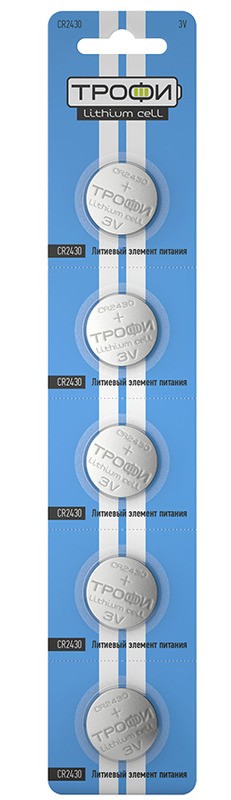 Батарейки Трофи CR2430 5BL ENERGY POWER Lithium (100/1000/32000)