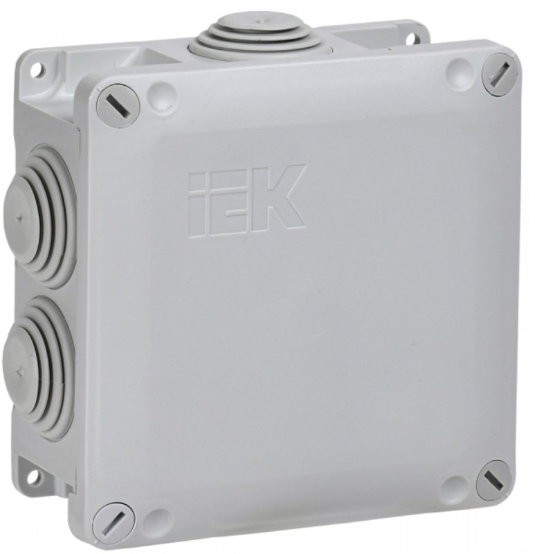 Коробка расп. КМ для о/п 110х110х50мм IP65 6 вв. (7035) IEK