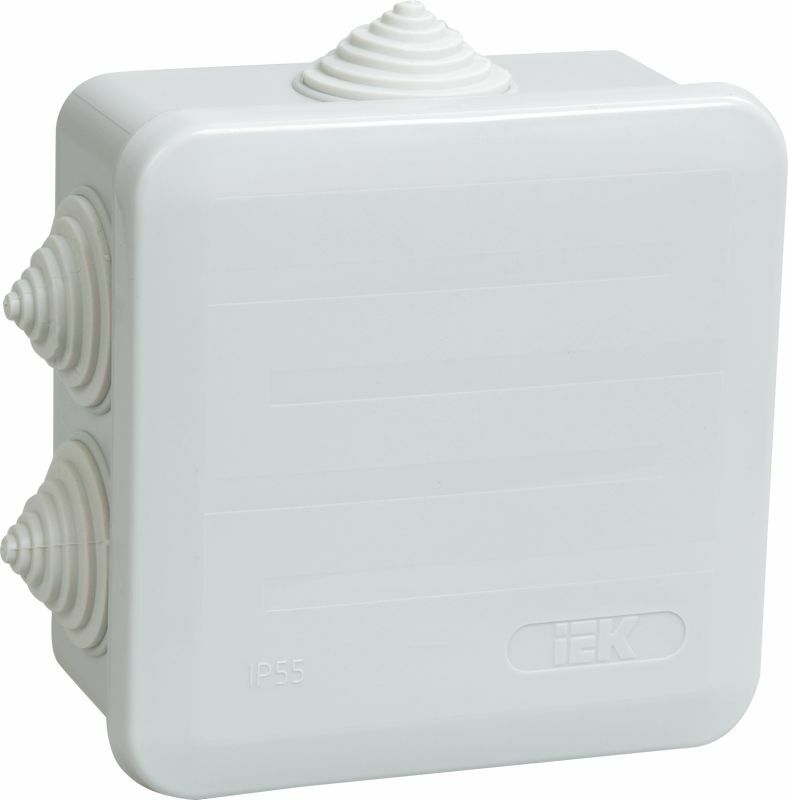 Коробка расп. КМ41255 о/п 100х100х50мм IP44 6вв. 7035 IEK