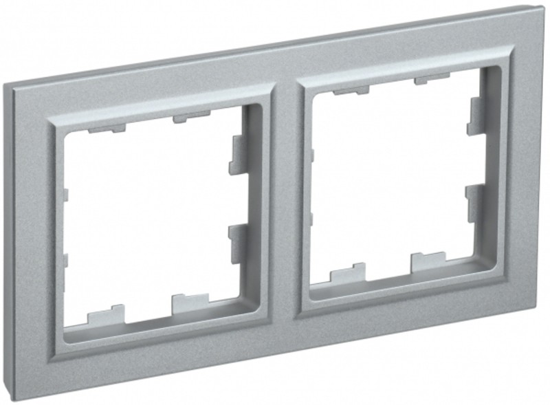 BRITE Рамка 2-мест. РУ-2-БрА алюм. IEK