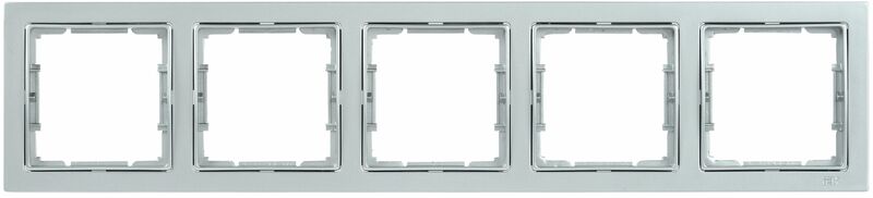 РУ-5-БС Рамка 5 мест. квадратная BOLERO Q1 серебряный IEK