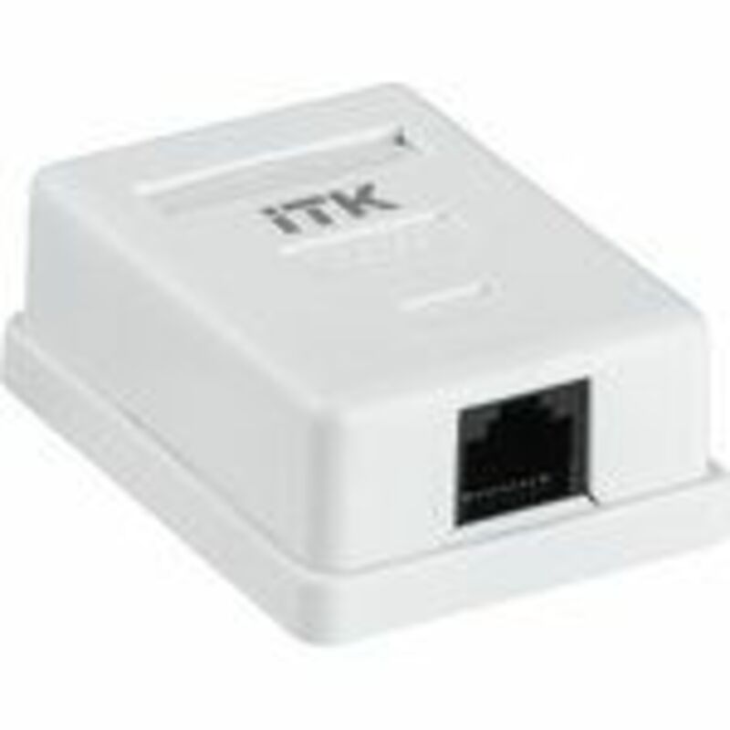 ITK Настенная инф. розетка RJ45, кат.5Е UTP, 1-порт