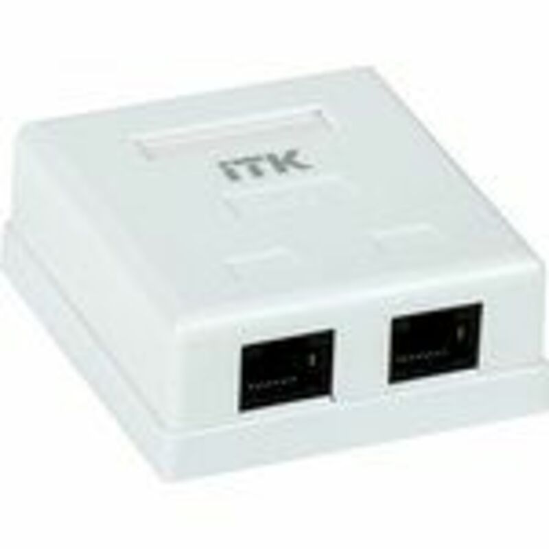 ITK Настенная инф.розетка RJ-45, кат.6, 2-порта