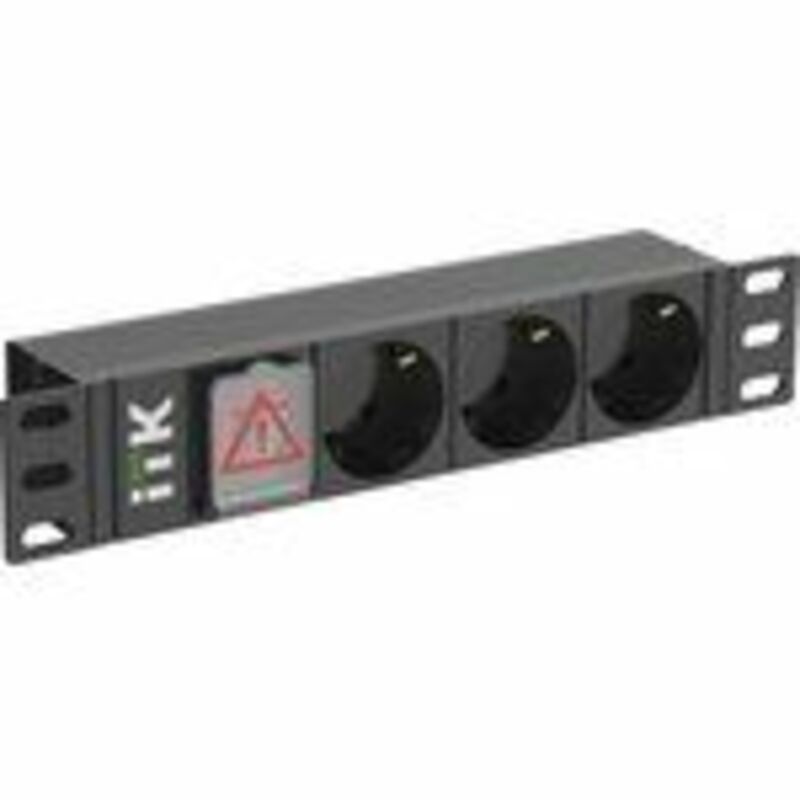 ITK PDU 3 розетки нем. ст. LED 1U вх. С14 10"