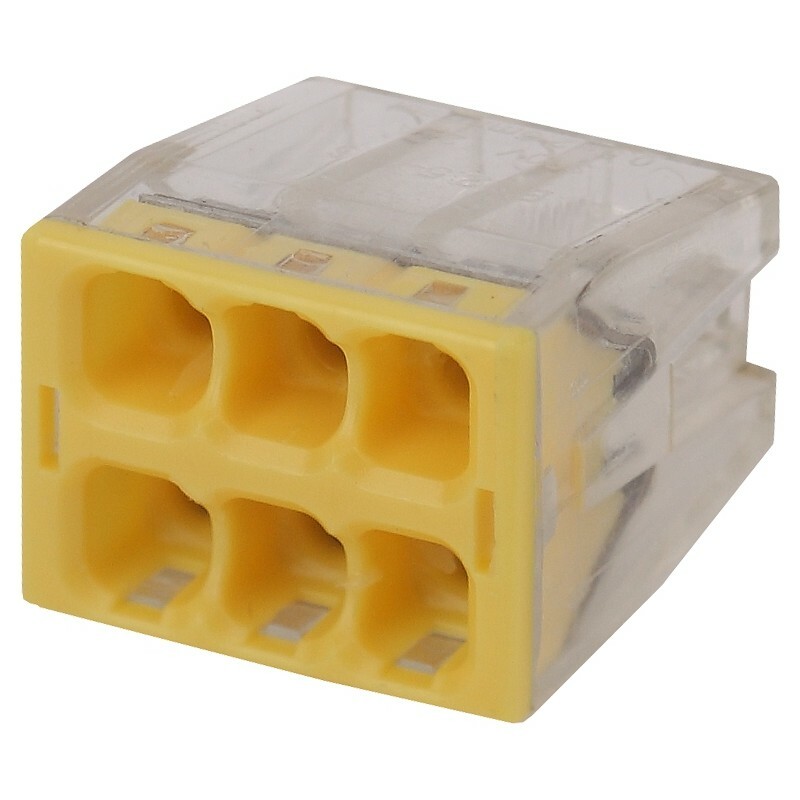 ЭРА NO-224-44 Клемма СМК компактная с пастой, серия 246, 6 отверстий, 0,5-2,5 мм2 (упак. 4 шт.) (80/