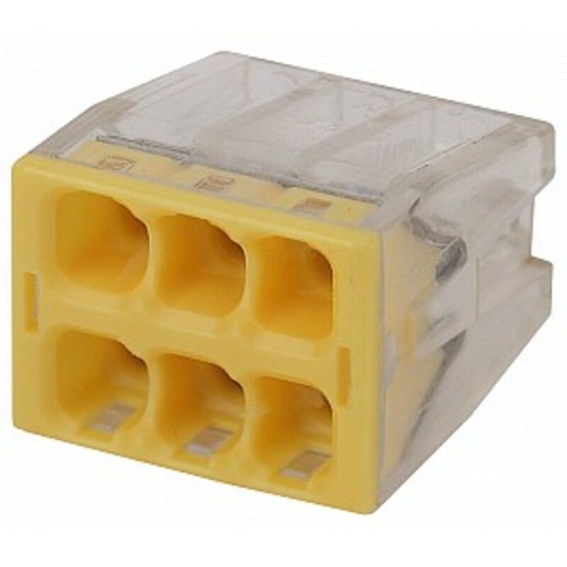 NO-224-38 Клемма ЭРА компактная с пастой серия 246 6 отверстий 0.5-2.5 мм2 упаковка 50 шт.