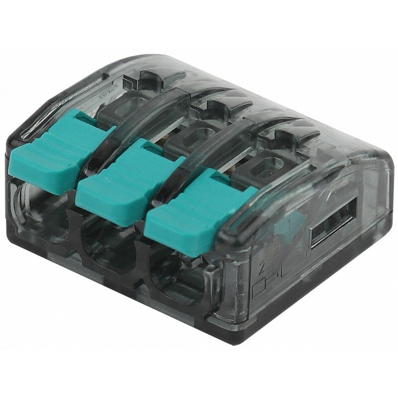 NO-224-50 Клемма ЭРА компактная серия 413 с рычагом 3 отверстия 0.5-4 мм2 упаковка 2 шт.