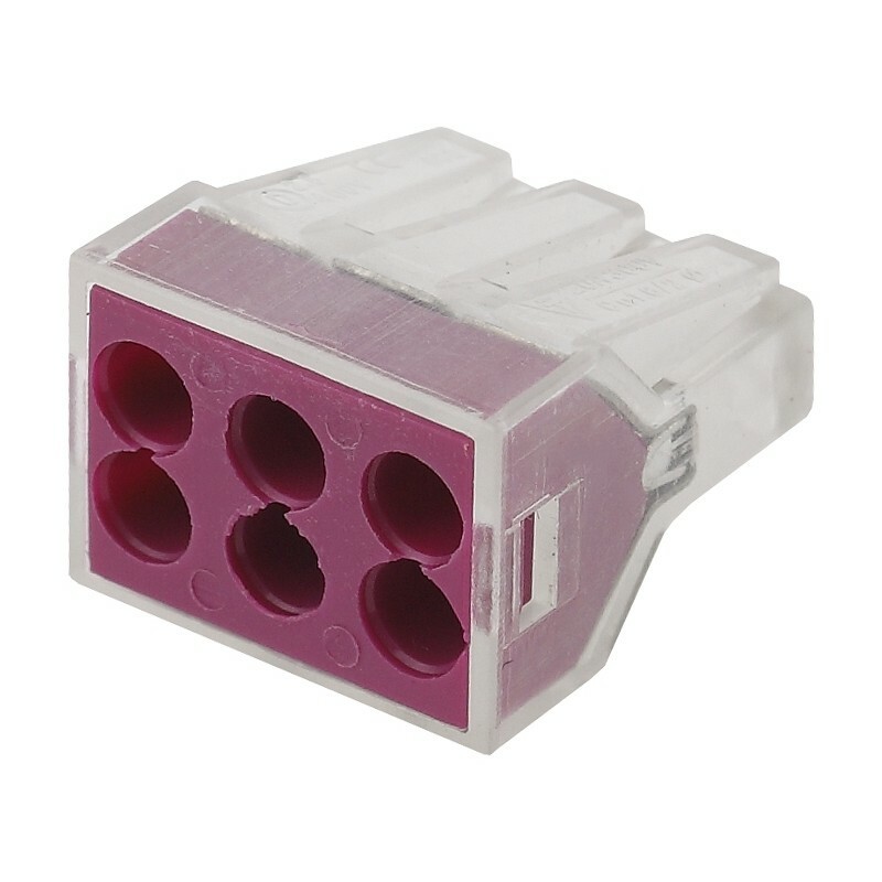 NO-222-28 Клемма ЭРА серия 106 6 отверстий 1.0-2.5мм2 упаковка 4 шт.