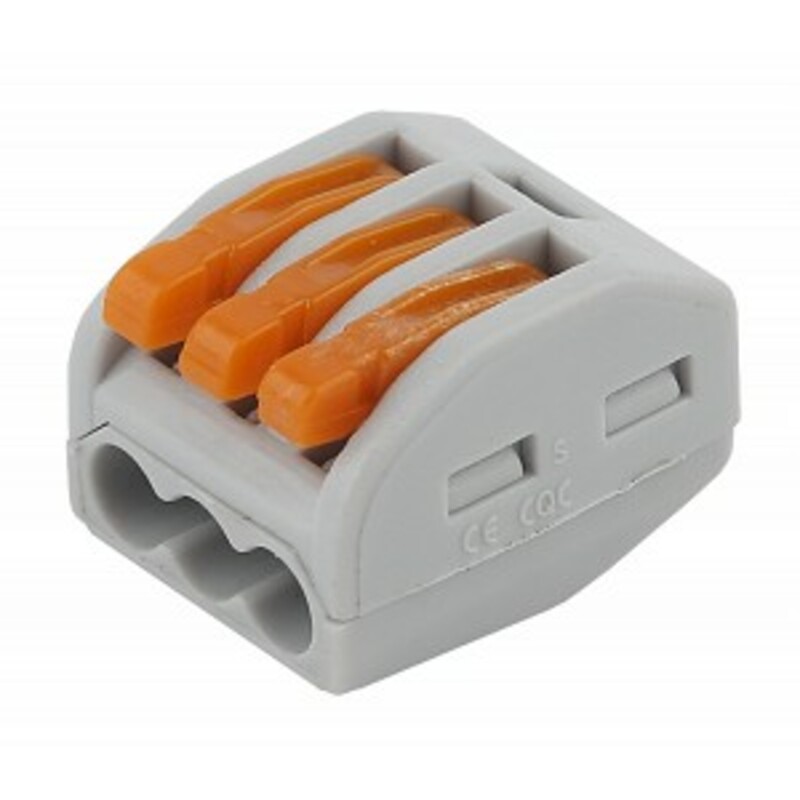 NO-222-16-20 Клемма ЭРА серия 413 с рычагом 3 отверстия 0.08-2.5мм2 упаковка 20 шт