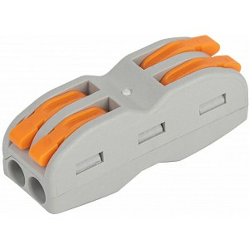 NO-422-50 Клемма ЭРА серия 422 проходная 2 плюса с рычагом 0.08-4мм2 упаковка 50 шт