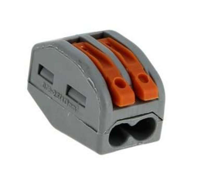 Клемма MAX СМК 222-412,с рычагом, 2 отверстия, 4мм², серая, уп.4шт