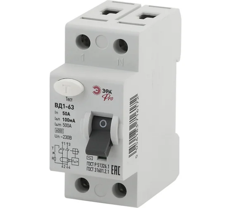 УЗО ЭРА PRO NO-902-36 ВД1-63 2P 50А 100мА