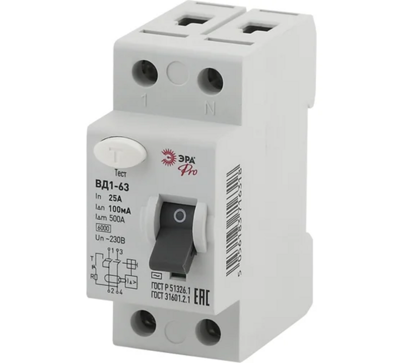 УЗО ЭРА PRO NO-902-56 ВД1-63 2P 25А 100мА