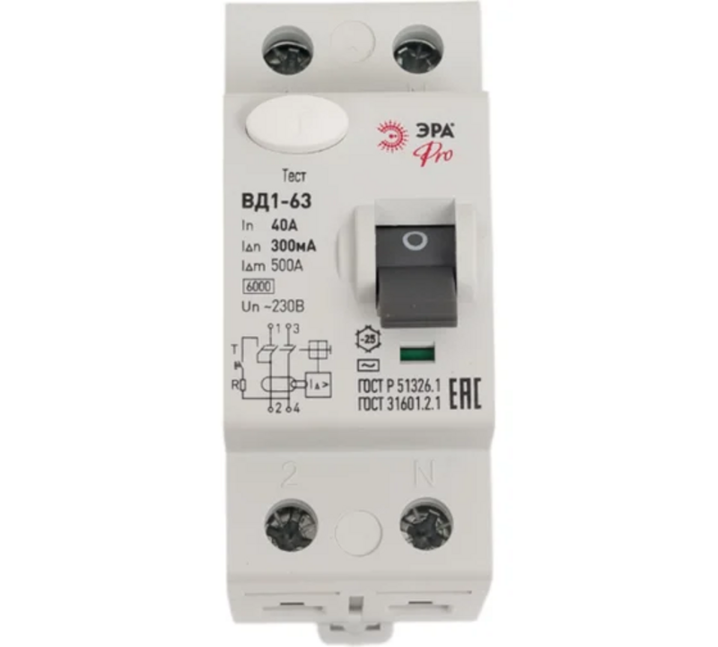 УЗО ЭРА PRO NO-902-57 ВД1-63 2P 40А 300мА