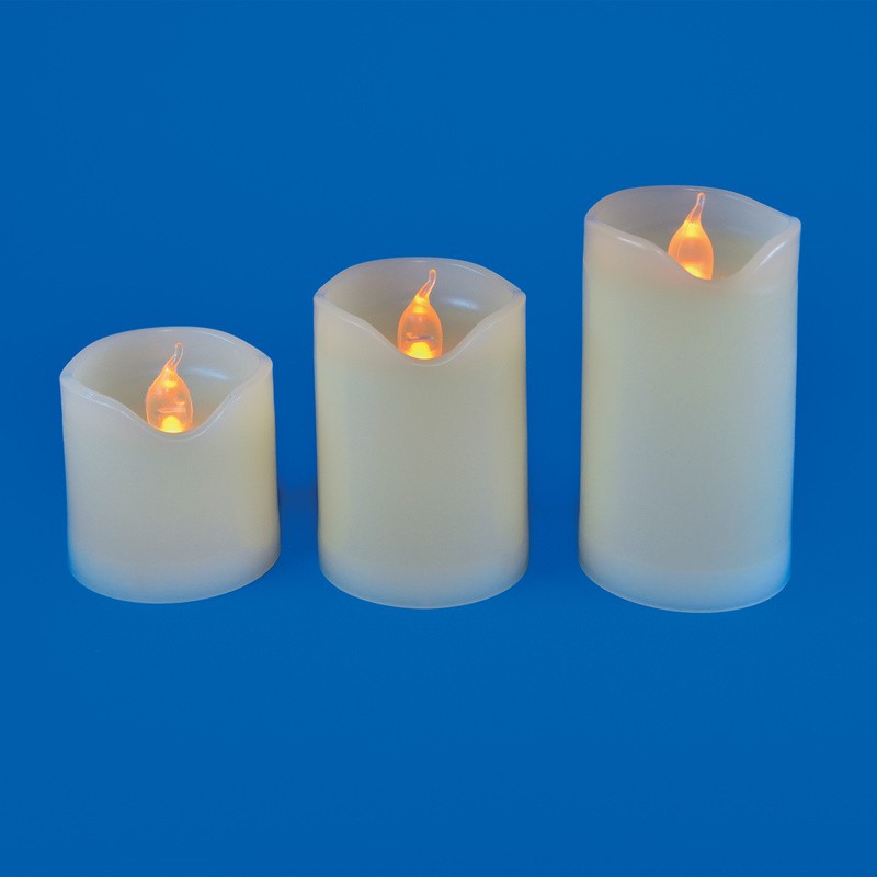 ULD-F060 WARM WHITE CANDLE SET3 Фигура светодиодная «Свеча» на батарейках CR2032 (в/к), в составе на