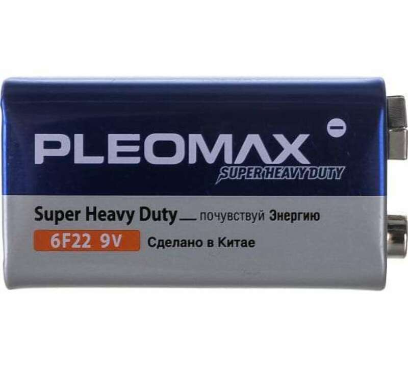 Батарейки Pleomax 6F22-1S SUPER HEAVY DUTY Zinc (10/200/10400)