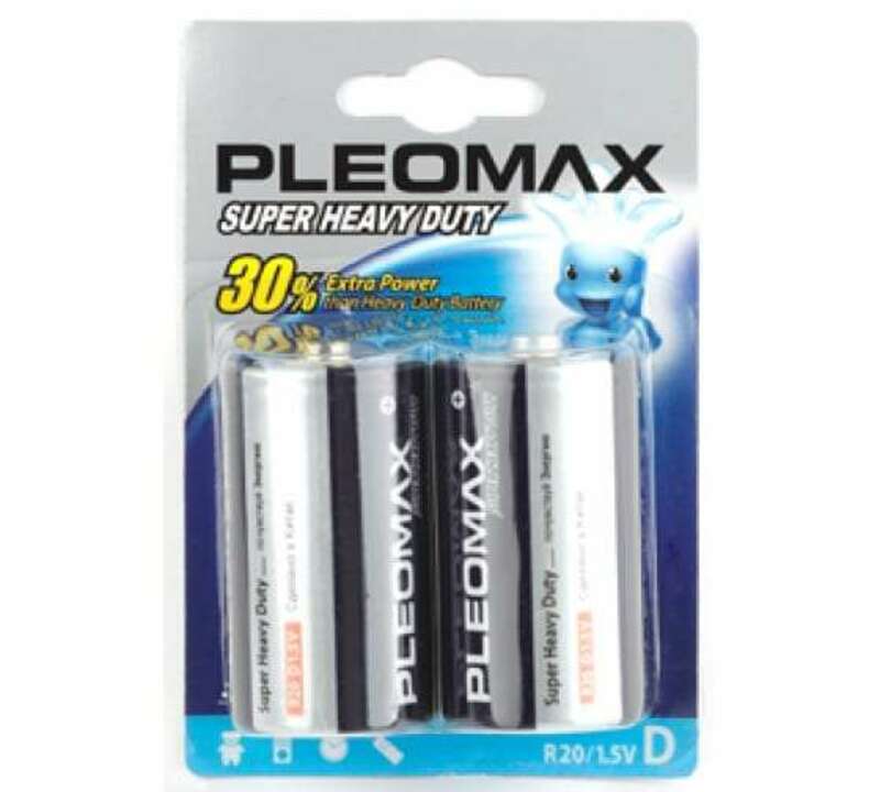 Батарейки Pleomax R20-2BL SUPER HEAVY DUTY Zinc (12/192/3840)