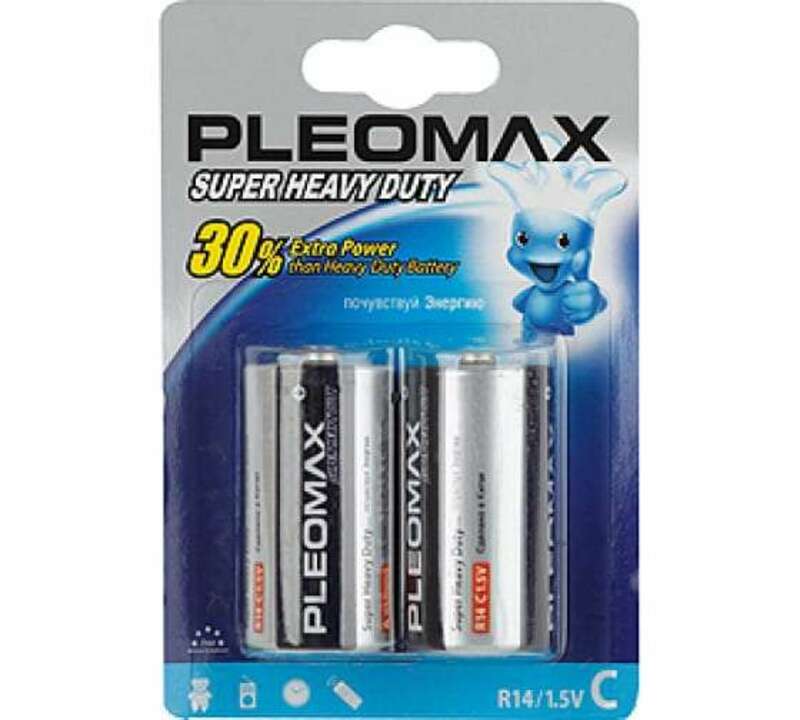 Батарейки Pleomax R14-2BL SUPER HEAVY DUTY Zinc (12/192/9216)