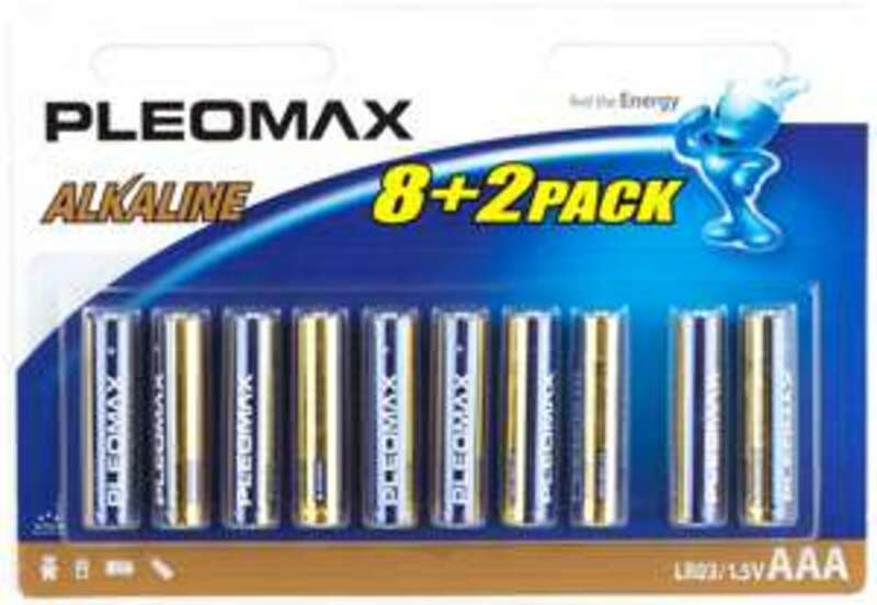 Батарейки Pleomax LR03-8+2BL Alkaline (100/600/36000)