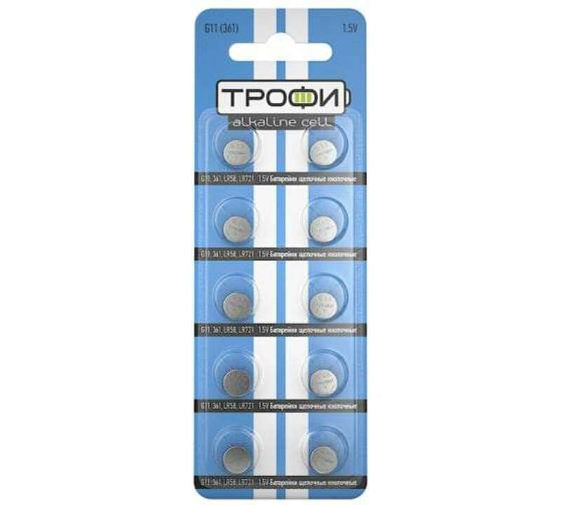 Батарейки Трофи G11 (361) LR721 ENERGY POWER Button Cell (200/1600/134400)