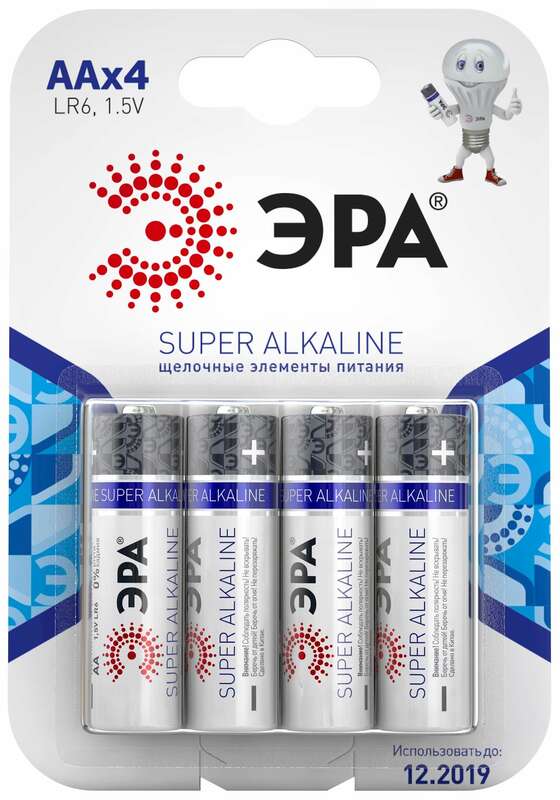 Батарейки ЭРА LR6-4BL SUPER Alkaline (80/640/20480)