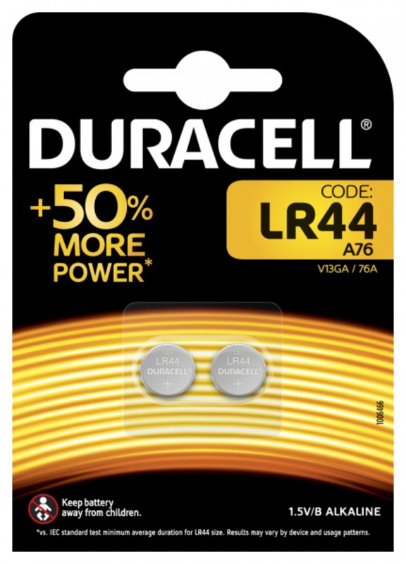 Батарейки Duracell 5004347 LR44-2BL NEW (20/200/14400)