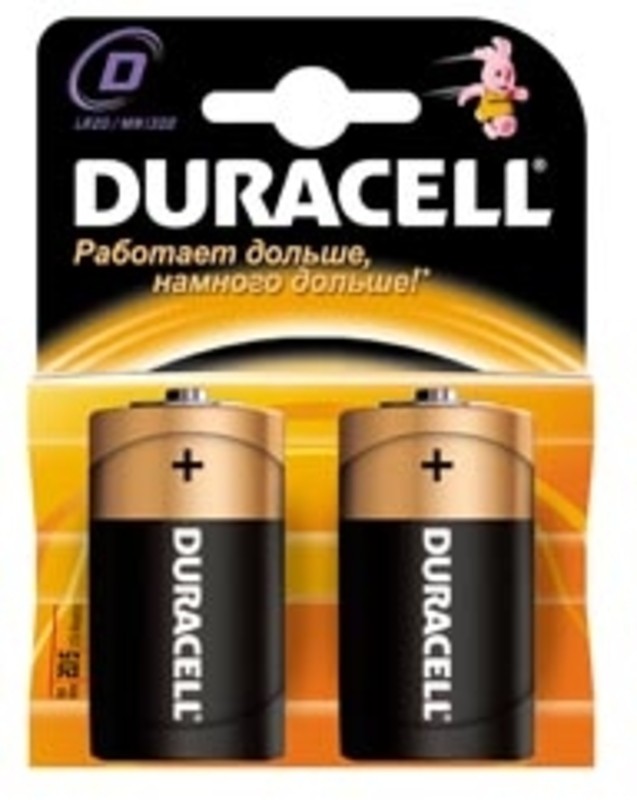 Батарейки Duracell алкалиновые LR20-2BL NEW (2/20/3300)