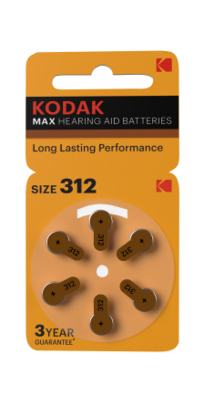 Батарейки Kodak ZA312-6BL [KZA312-6] MAX Hearing Aid (60/300/45000)