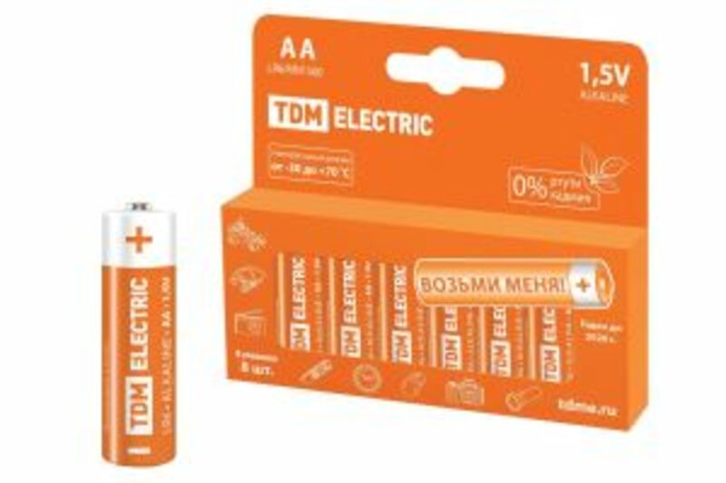 Элемент питания LR6 AA Alkaline 1,5V PAK-8 TDM
