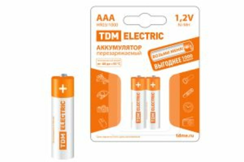 Аккумулятор AAA-1000 mAh Ni-MH BP-2 TDM