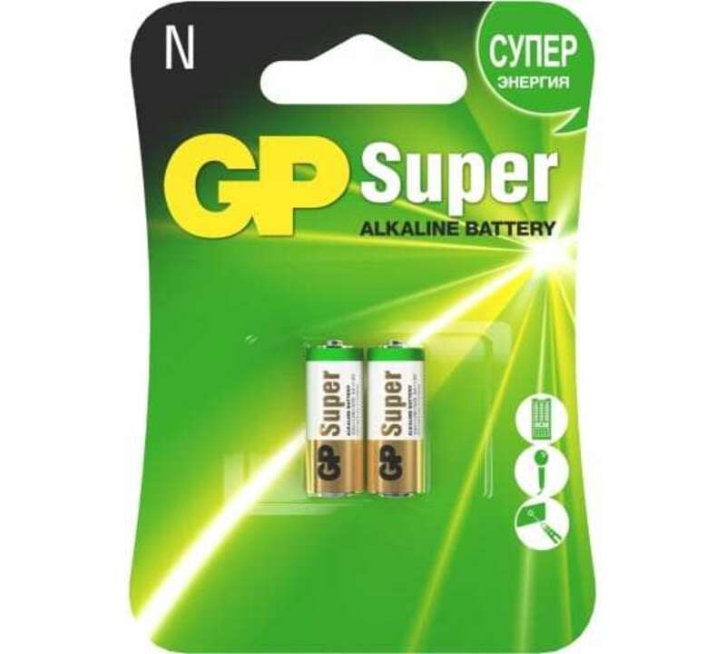 Алкалиновые батарейки GP Super Alkaline 910A типоразмера N  - 2 шт. на блистере