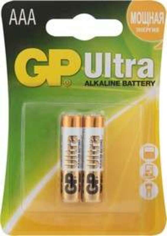 Алкалиновые батарейки GP Ultra Alkaline 24А AАA - 2 шт. на блистере