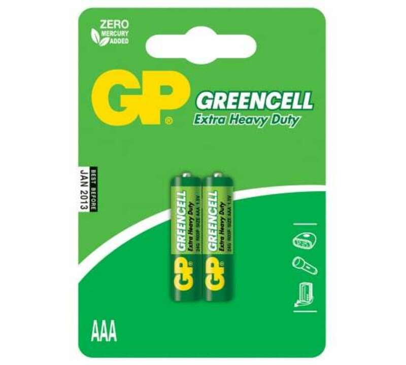 Солевые батарейки  GP GreenCell 24G AAA - 2 шт. в блистре