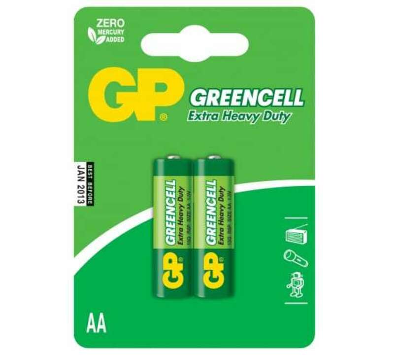 Солевые батарейки  GP GreenCell 15G AA - 2 шт. в блистре