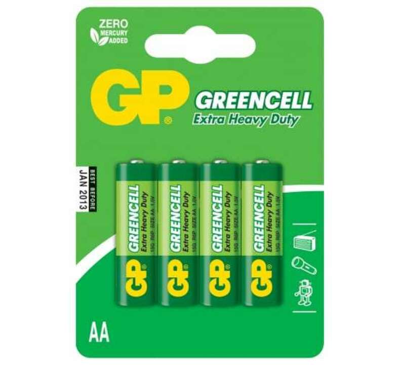 Солевые батарейки  GP GreenCell 15G AA - 4 шт. в блистре