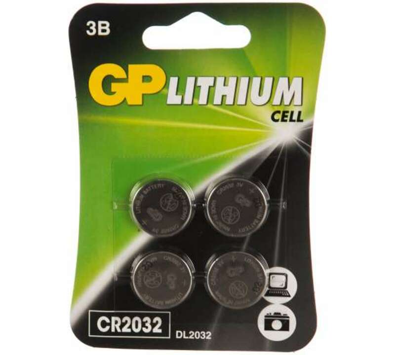 Литиевая дисковая батарейка GP Lithium CR2032 - 4 шт. в блистере