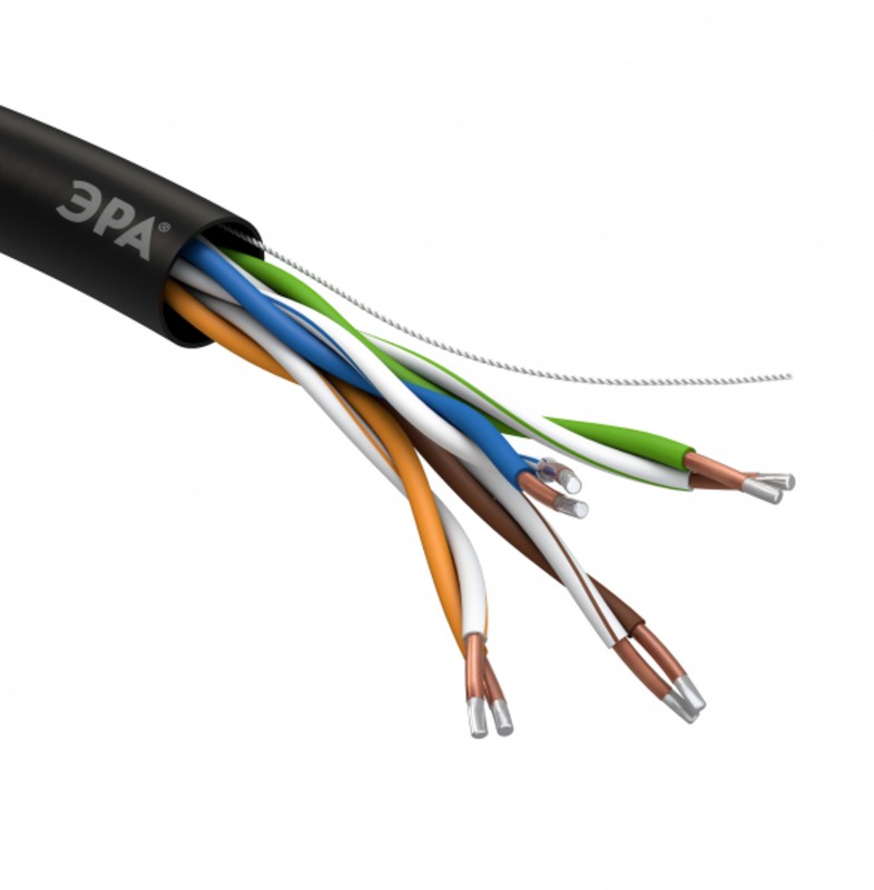 Кабель витая пара ЭРА SIMPLE U/UTP 4x2x24AWG Cat5e CCA PE OUTDOOR 305м